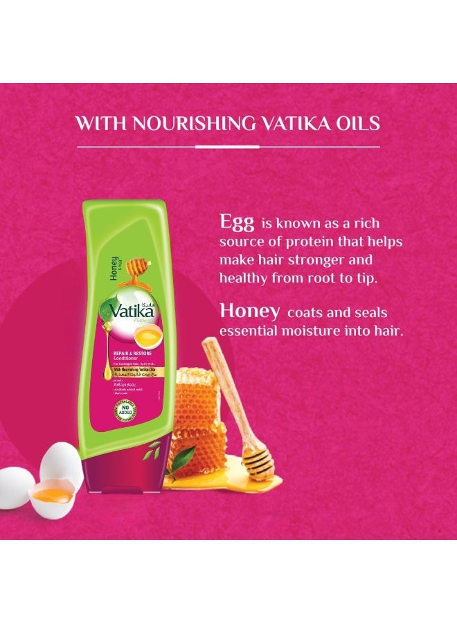 Vatika Naturals Repair And Restore Conditioner - Enriched With Egg And Honey - For Damaged Hair And Split-Ends - 400ML - Image 4